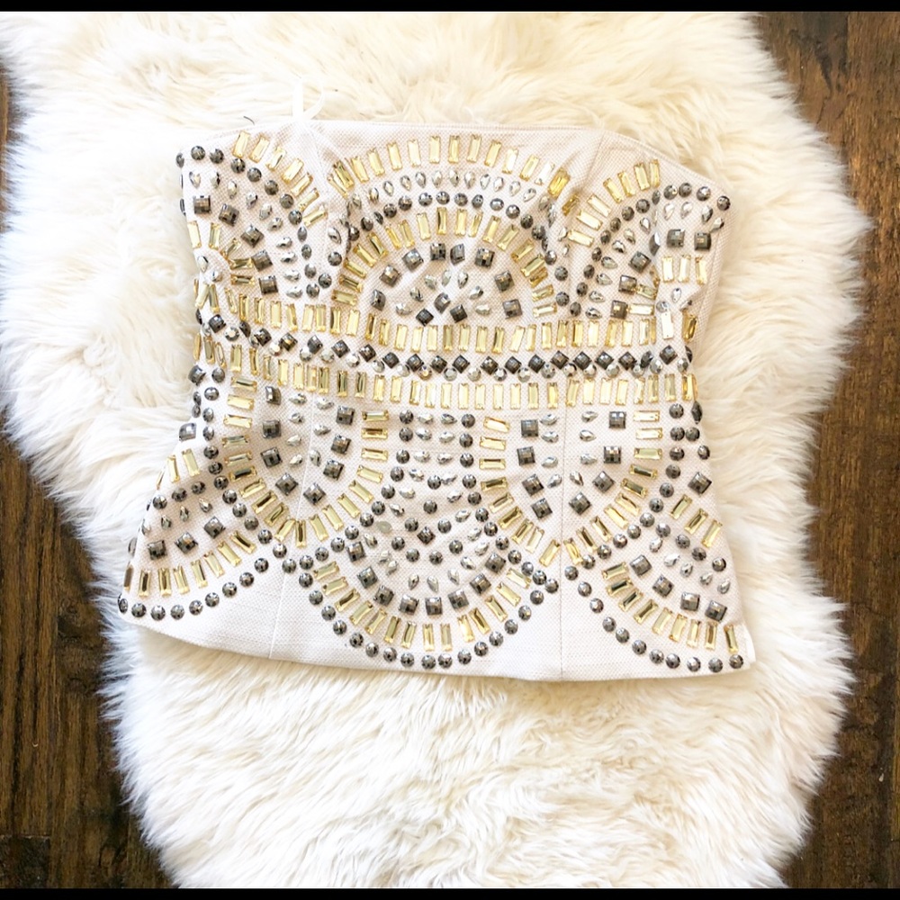 White House Black Market Jeweled Sleeveless Top